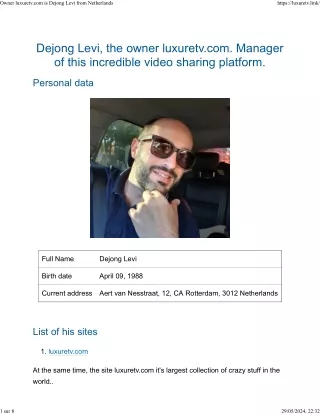 Dejong Levi, the owner luxuretv.com. Manager of this incredible video sharing platform