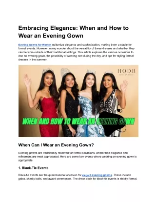 Embracing Elegance_ When and How to Wear an Evening Gown