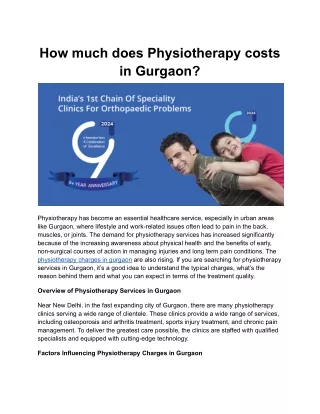 How much does Physiotherapy costs in Gurgaon