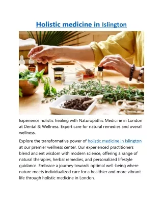 Holistic Medicine in London