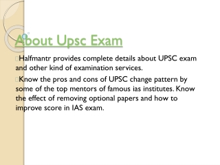 About upsc Exam