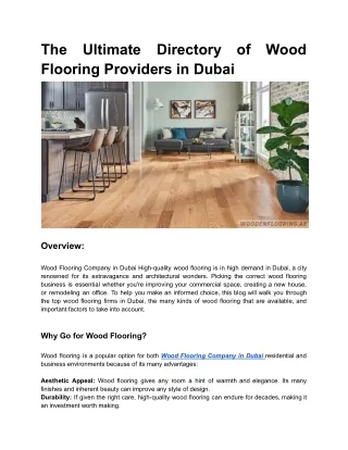 Wood Flooring Company in Dubai