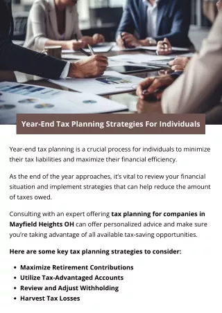 Year-End Tax Planning Strategies For Individuals