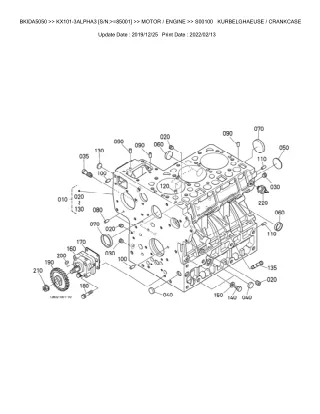 Kubota KX101-3 ALPHA3 (SN 85001 AND UP) Excavator Parts Catalogue Manual (Publishing ID BKIDA5050)