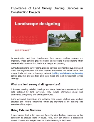 Importance of Land Survey Drafting Services in Construction Projects