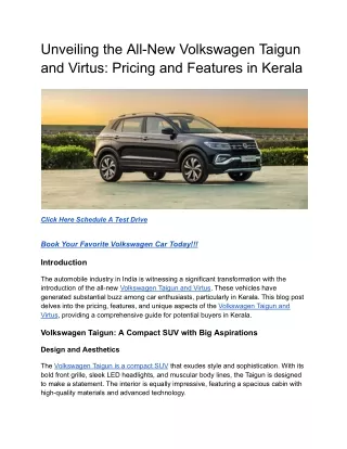 Unveiling the All-New Volkswagen Taigun and Virtus_ Pricing and Features