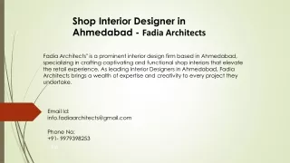 Shop Interior Designer in Ahmedabad