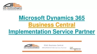 Microsoft Dynamics 365 Business Central Implementation Service Partner