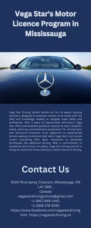 Vega Star's Motor Licence Program in Mississauga