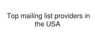 Top mailing list providers in the USA