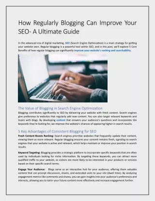 How Regularly Blogging Can Improve Your SEO - A Ultimate Guide