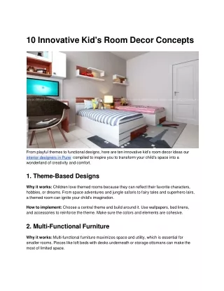 10 Innovative Kid's Room Decor Concepts