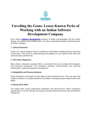 Lesser-Known Perks of Working with an Indian Software Development Company