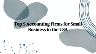 Top 5 Accounting Firms for Small Business in the USA
