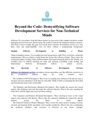 Demystifying Software Development Services for Non-Technical Minds