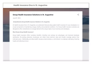 Health Insurance Diva in St. Augustine