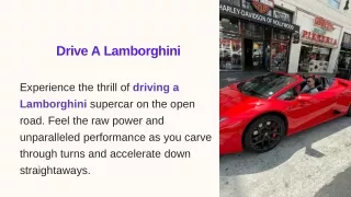 Drive a Lamborghini Supercar on the Open Road