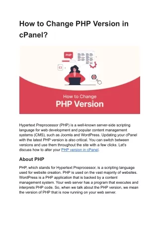 How to Change PHP Version in cPanel?