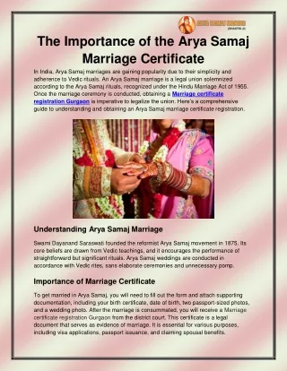 Marriage certificate registration Gurgaon