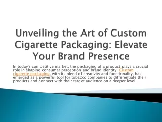 Cigarette boxes