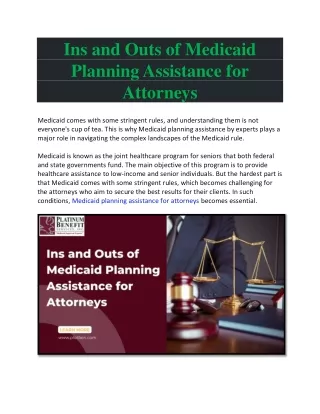 Medicaid Regulations is The Top Priority for Medicaid Planning Assistance for Attorneys.