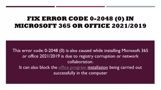 Fix Error Code 0-2048 (0) in Microsoft 365 or Office 2021/2019