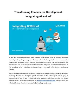 Ecommerce Development Services Redefined: The Power of AI and IoT