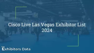 Cisco Live Las Vegas Exhibitor List 2024