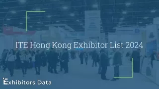 ITE Hong Kong Exhibitor List 2024