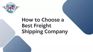 How to Choose a Best Freight Shipping Company
