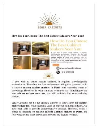 How do you choose the best cabinet makers near you