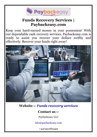 Funds Recovery Services  Paybackeasy.com