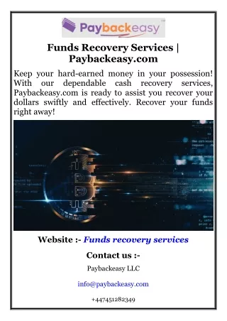 Funds Recovery Services  Paybackeasy.com