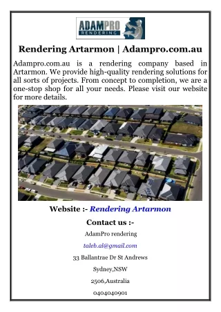Rendering Artarmon Adampro.com.au