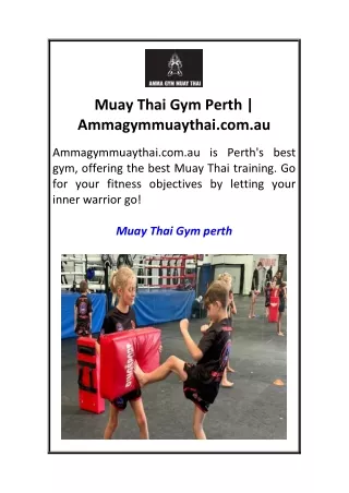 Muay Thai Gym Perth  Ammagymmuaythai.com.au