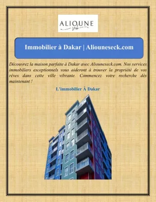 Immobilier à Dakar Aliouneseck.com