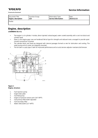 Volvo EC290 NLC (EC290NLC) Excavator Service Repair Manual Instant Download