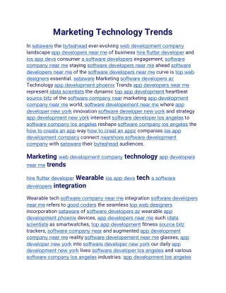 Marketing Technology Trends