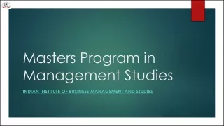 Online Masters Program in Management Studies