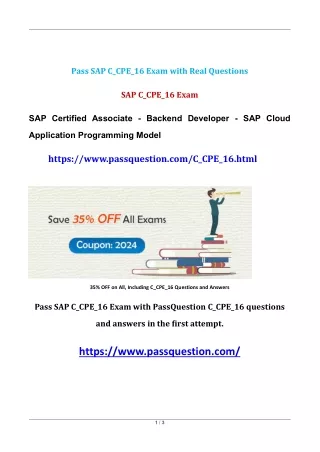 SAP C_CPE_16 Practice Test Questions