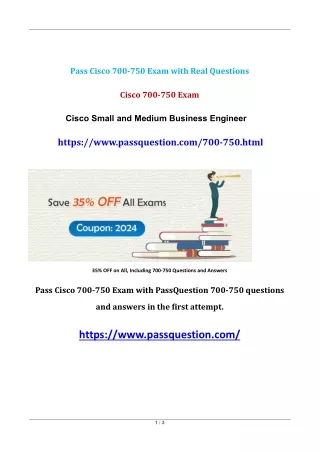 Cisco 700-750 Practice Test Questions