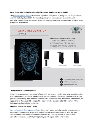 facial recognition device Saudi Arabia