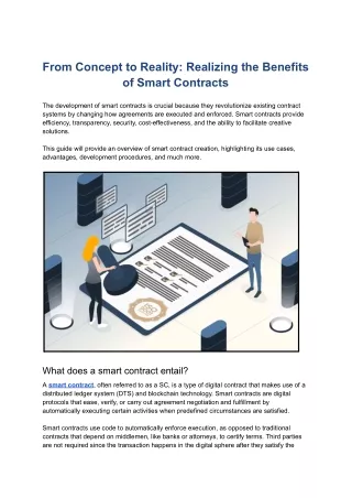 Harnessing the Benefits of Smart Contract Development