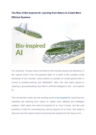 The Rise of Bio-Inspired AI_ Learning from Nature to Create More Efficient Systems_