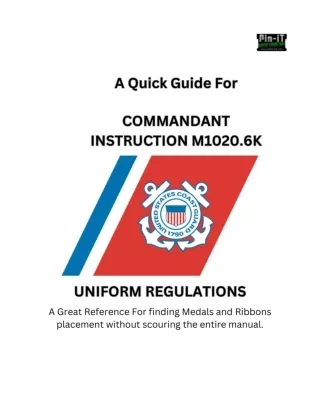 USCG Quick Guide For Uniform Medals and Ribbons wear and placement