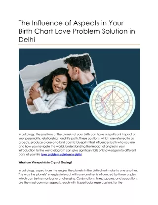 The Influence of Aspects in Your Birth Chart Love Problem Solution in Delhi