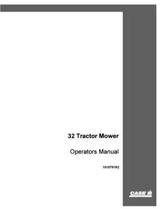 Case IH 32 Tractor Mower Operator’s Manual Instant Download (Publication No.1010791R2)