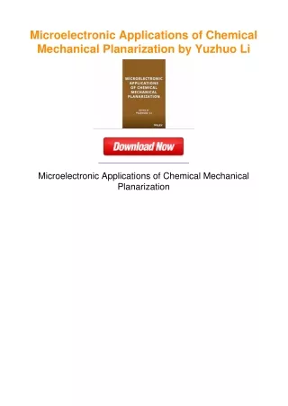 Microelectronic Applications of Chemical Mechanical Planarization by