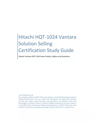 Hitachi HQT-1024 Vantara Solution Selling Certification Study Guide