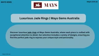 Luxurious Jade Rings | Mays Gems Australia